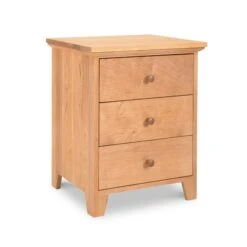 American Country Solid Wood 3-Drawer Nightstand - Shaker Style Bedside Table 12 American Country Solid Wood 3-Drawer Nightstand - Shaker Style Bedside Table -VERMONT WOODS American Country 3 Drawer Nightstand Natural Maple u70m2u
