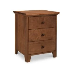 American Country Solid Wood 3-Drawer Nightstand - Shaker Style Bedside Table 13 American Country Solid Wood 3-Drawer Nightstand - Shaker Style Bedside Table -VERMONT WOODS American Country 3 Drawer Nightstand Natural Walnut gmlvws
