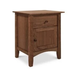 American Shaker 1-Drawer Nightstand with Door - Solid Hardwood 13 American Shaker 1-Drawer Nightstand with Door - Solid Hardwood -VERMONT WOODS American Shaker 1 Drawer 1 Door Nightstand Natural Walnut
