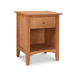 American Shaker 1-Drawer Enclosed Shelf Nightstand - Handmade Hardwood -VERMONT WOODS American Shaker 1 Drawer Enclosed Shelf Nightstand Natural Cherry