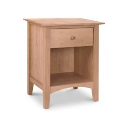 American Shaker 1-Drawer Enclosed Shelf Nightstand - Handmade Hardwood -VERMONT WOODS American Shaker 1 Drawer Enclosed Shelf Nightstand Natural Maple