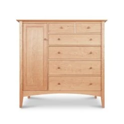 American Shaker Gent's Chest: Solid Hardwood Wardrobe Armoire 8 American Shaker Gent's Chest: Solid Hardwood Wardrobe Armoire -VERMONT WOODS American Shaker Gents Chest Natural Maple