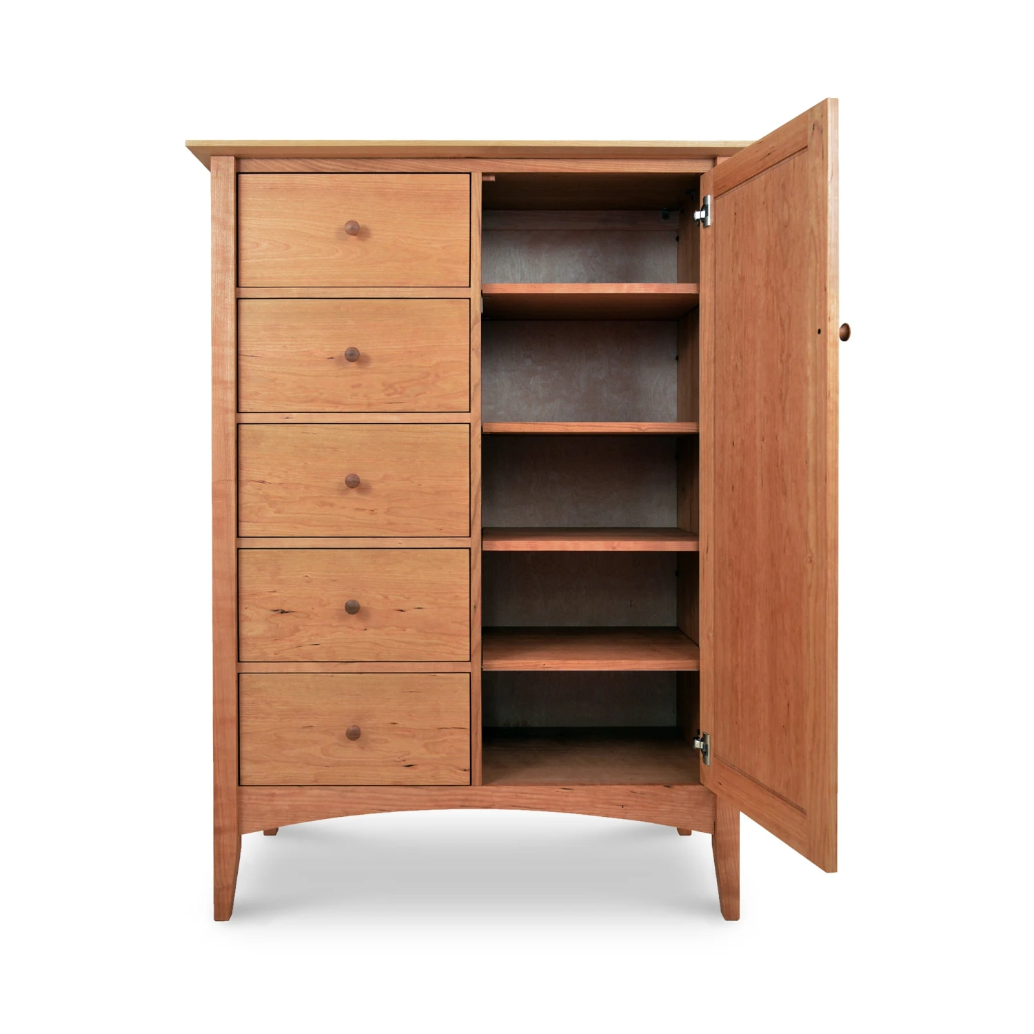 American Shaker Solid Hardwood Sweater Chest with 5 Drawers & Wardrobe 4 American Shaker Solid Hardwood Sweater Chest with 5 Drawers & Wardrobe - Image 2
