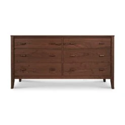 Andover Modern 6-Drawer Solid Wood Dresser 9 Andover Modern 6-Drawer Solid Wood Dresser -VERMONT WOODS Andover Modern 6 Drawer Dresser Natural Walnut