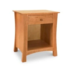 Andrews 1-Drawer Enclosed Shelf Nightstand - Natural Cherry Hardwood