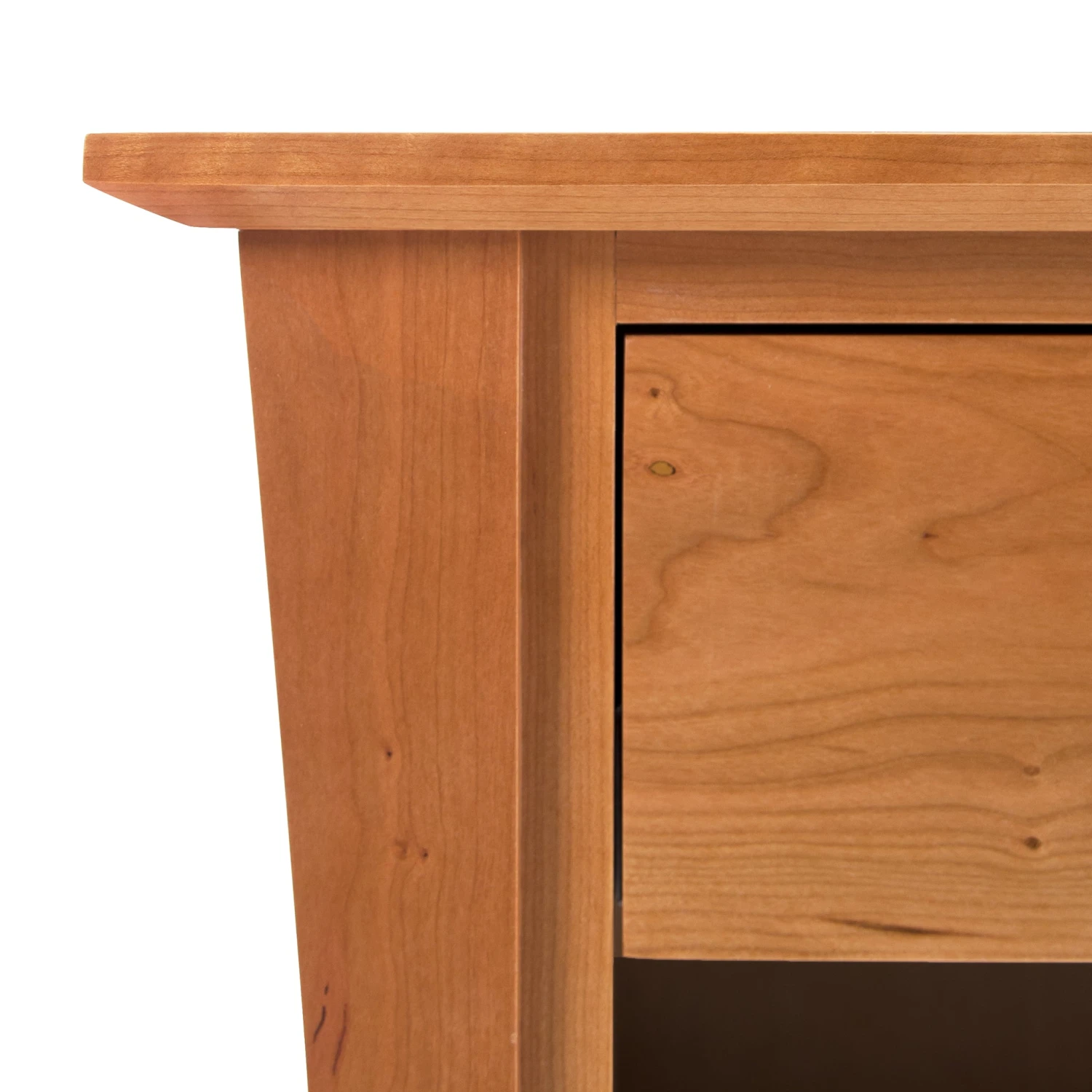 Andrews 1-Drawer Enclosed Shelf Nightstand - Natural Cherry Hardwood 6 Andrews 1-Drawer Enclosed Shelf Nightstand - Natural Cherry Hardwood - Image 4