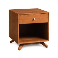 Copeland Astrid 1-Drawer Enclosed Shelf Nightstand -VERMONT WOODS Astrid Cherry 1 Drawer Enclosed Shelf Nightstand Autumn Cherry