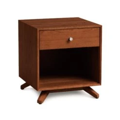 Copeland Astrid 1-Drawer Enclosed Shelf Nightstand -VERMONT WOODS Astrid Cherry 1 Drawer Enclosed Shelf Nightstand Cognac Cherry