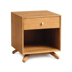 Copeland Astrid 1-Drawer Enclosed Shelf Nightstand -VERMONT WOODS Astrid Cherry 1 Drawer Enclosed Shelf Nightstand Natural Cherry