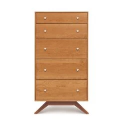 Astrid 5-Drawer Chest: Solid Cherry Hardwood Bedroom Storage