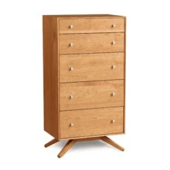 Astrid 5-Drawer Chest: Solid Cherry Hardwood Bedroom Storage 14 Astrid 5-Drawer Chest: Solid Cherry Hardwood Bedroom Storage -VERMONT WOODS Astrid Cherry 5 Drawer Chest Natural Cherry