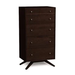 Astrid 5-Drawer Chest: Solid Cherry Hardwood Bedroom Storage 19 Astrid 5-Drawer Chest: Solid Cherry Hardwood Bedroom Storage -VERMONT WOODS Astrid Cherry 5 Drawer Chest Smoke Cherry