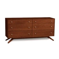 Astrid 6-Drawer Dresser: Handcrafted Solid Cherry Hardwood 17 Astrid 6-Drawer Dresser: Handcrafted Solid Cherry Hardwood -VERMONT WOODS Astrid Cherry 6 Drawer Dresser Cognac Cherry