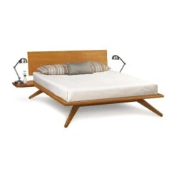 Astrid Solid Wood Platform Bed - Handcrafted Mid-Century Modern Design