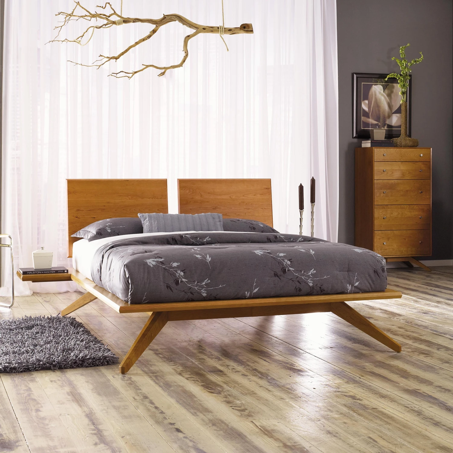 Astrid Solid Wood Platform Bed - Handcrafted Mid-Century Modern Design 6 Astrid Solid Wood Platform Bed - Handcrafted Mid-Century Modern Design - Image 4