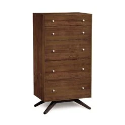 Astrid 5-Drawer Chest: Solid Cherry Hardwood Bedroom Storage 15 Astrid 5-Drawer Chest: Solid Cherry Hardwood Bedroom Storage -VERMONT WOODS Astrid Walnut 5 Drawer Chest