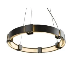 Hubbardton Forge Aura Pendant - Handcrafted Circular Metal Light