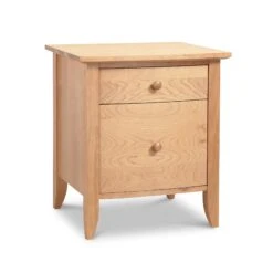 Vermont Woods Studios Bow Front 1-Drawer Nightstand with Door -VERMONT WOODS Bow Front 1 Drawer 1 Door Nightstand Natural Maple