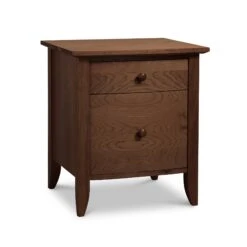 Vermont Woods Studios Bow Front 1-Drawer Nightstand with Door -VERMONT WOODS Bow Front 1 Drawer 1 Door Nightstand Natural Walnut