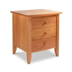 Bow Front 3-Drawer Nightstand: Handcrafted Modern Bedside Storage 11 Bow Front 3-Drawer Nightstand: Handcrafted Modern Bedside Storage -VERMONT WOODS Bow Front 3 Drawer Nightstand Natural Cherry