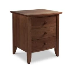 Bow Front 3-Drawer Nightstand: Handcrafted Modern Bedside Storage 13 Bow Front 3-Drawer Nightstand: Handcrafted Modern Bedside Storage -VERMONT WOODS Bow Front 3 Drawer Nightstand Natural Walnut