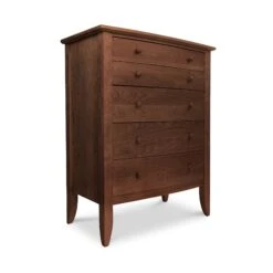Solid Wood Bow Front 5-Drawer Chest - Handmade Bedroom Storage 13 Solid Wood Bow Front 5-Drawer Chest - Handmade Bedroom Storage -VERMONT WOODS Bow Front 5 Drawer Chest Natural Walnut