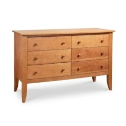 Vermont Handmade Bow Front 6-Drawer Dresser - Natural Solid Wood