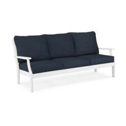 POLYWOOD Braxton Deep Seating Sofa 9 POLYWOOD Braxton Deep Seating Sofa -VERMONT WOODS Braxton Deep Seating Sofa 4503 4503 WH145991 White Marine Indigo