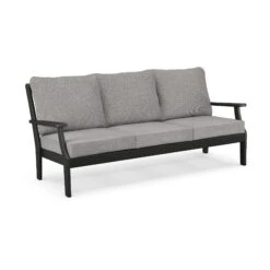 POLYWOOD Braxton Deep Seating Sofa 8 POLYWOOD Braxton Deep Seating Sofa -VERMONT WOODS Braxton Deep Seating Sofa 4503 BL145980 Black Grey Mist