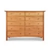 Burlington Shaker Solid Wood 10-Drawer Dresser 1 Burlington Shaker Solid Wood 10-Drawer Dresser -VERMONT WOODS Burlington 10 Drawer Dresser