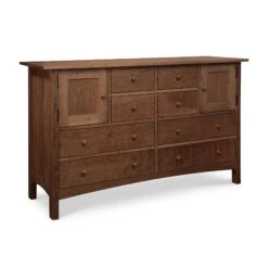 Burlington Shaker 8-Drawer 2-Door Dresser -VERMONT WOODS Burlington Shaker 8 Drawer 2 Door Dresser Natural Walnut y2y4z5