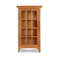 Burlington Shaker Glass Door Bookcase: Handcrafted Solid Wood Storage