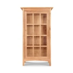 Burlington Shaker Glass Door Bookcase: Handcrafted Solid Wood Storage 11 Burlington Shaker Glass Door Bookcase: Handcrafted Solid Wood Storage -VERMONT WOODS Burlington Shaker Glass Door Bookcase Hinge Right Natural Maple