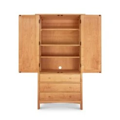 Burlington Shaker Tall Armoire: Handcrafted Solid Wood Storage 11 Burlington Shaker Tall Armoire: Handcrafted Solid Wood Storage -VERMONT WOODS Burlington Shaker Tall Armoire 2