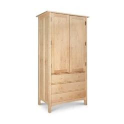 Burlington Shaker Tall Armoire: Handcrafted Solid Wood Storage 14 Burlington Shaker Tall Armoire: Handcrafted Solid Wood Storage -VERMONT WOODS Burlington Shaker Tall Armoire Straight Edge Natural Maple 4jvmcx