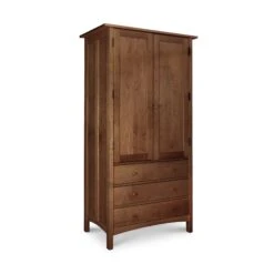 Burlington Shaker Tall Armoire: Handcrafted Solid Wood Storage 15 Burlington Shaker Tall Armoire: Handcrafted Solid Wood Storage -VERMONT WOODS Burlington Shaker Tall Armoire Straight Edge Natural Walnut uhnz5h