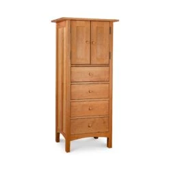 Burlington Shaker Tall Storage Chest - Handcrafted Solid Wood Armoire