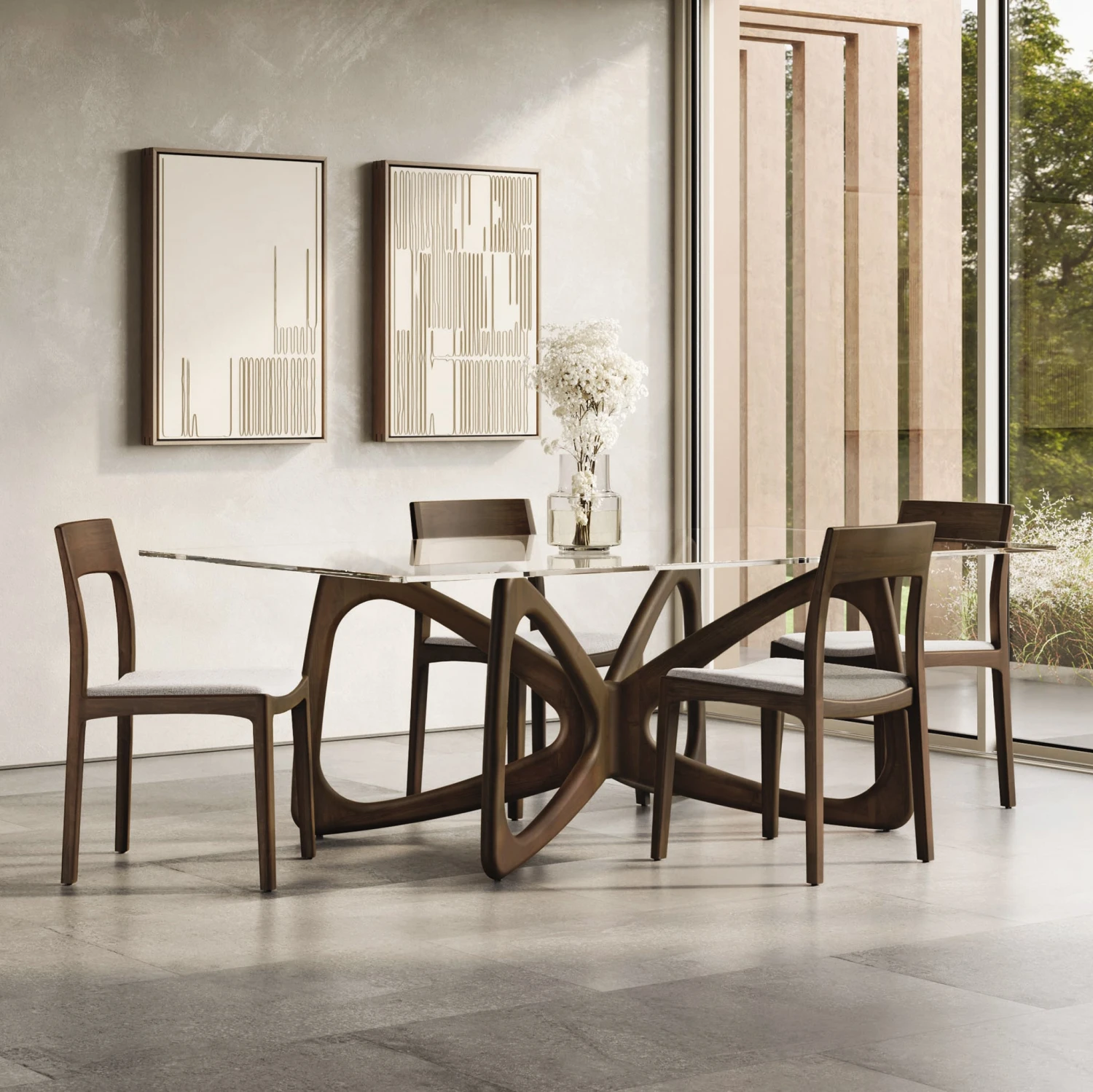 Copeland Butterfly Glass Top Dining Table 5 Copeland Butterfly Glass Top Dining Table - Image 3