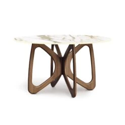 Copeland Butterfly Round Sintered Stone Top Dining Table 15 Copeland Butterfly Round Sintered Stone Top Dining Table -VERMONT WOODS Butterfly Round Sintered Stone Top Table 54 Inch Natural Walnut Macchia Vecchia