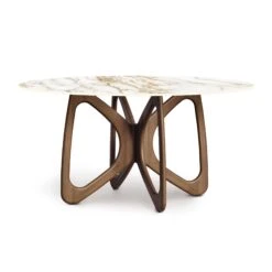Copeland Butterfly Round Sintered Stone Top Dining Table 17 Copeland Butterfly Round Sintered Stone Top Dining Table -VERMONT WOODS Butterfly Round Sintered Stone Top Table 60 Inch Natural Walnut Macchia Vecchia