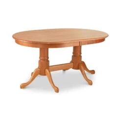Cabriole Oval Double Pedestal Solid Wood Dining Table