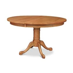 Handcrafted Cabriole Round Pedestal Extension Dining Table
