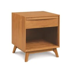 Catalina 1-Drawer Enclosed Shelf Nightstand - Solid Wood