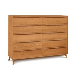 Catalina 10-Drawer Mid-Century Modern Solid Wood Dresser