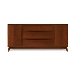 Copeland Catalina 3-Drawer, 2-Door Solid Wood Buffet -VERMONT WOODS Catalina Cherry 3 Drawer 2 Door Buffet Center Drawers Cognac Cherry