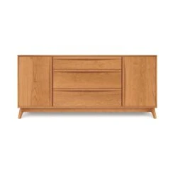 Copeland Catalina 3-Drawer, 2-Door Solid Wood Buffet -VERMONT WOODS Catalina Cherry 3 Drawer 2 Door Buffet Center Drawers Natural Cherry