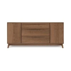 Copeland Catalina 3-Drawer, 2-Door Solid Wood Buffet -VERMONT WOODS Catalina Cherry 3 Drawer 2 Door Buffet Center Drawers Saddle Cherry