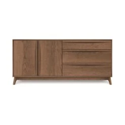 Copeland Catalina 3-Drawer, 2-Door Solid Wood Buffet -VERMONT WOODS Catalina Cherry 3 Drawer 2 Door Buffet Left Doors Saddle Cherry