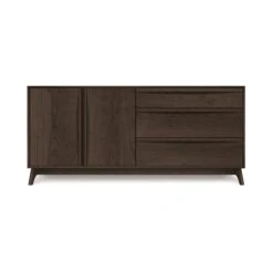 Copeland Catalina 3-Drawer, 2-Door Solid Wood Buffet -VERMONT WOODS Catalina Cherry 3 Drawer 2 Door Buffet Left Doors Smoke Cherry