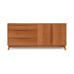 Copeland Catalina 3-Drawer, 2-Door Solid Wood Buffet -VERMONT WOODS Catalina Cherry 3 Drawer 2 Door Buffet Right Doors Autumn Cherry